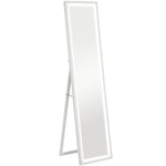 Full-Length Mirror, LED Light, Touch Control, White
