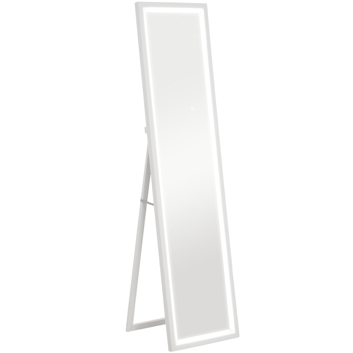 Full-Length Mirror, LED Light, Touch Control, White