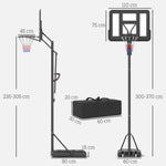 Outdoor Basketball Hoop, Adjustable Height, Shatter-Proof Backboard, Adults