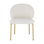 Dining Chairs Set of 4 with Gold Legs, Beige Chenille