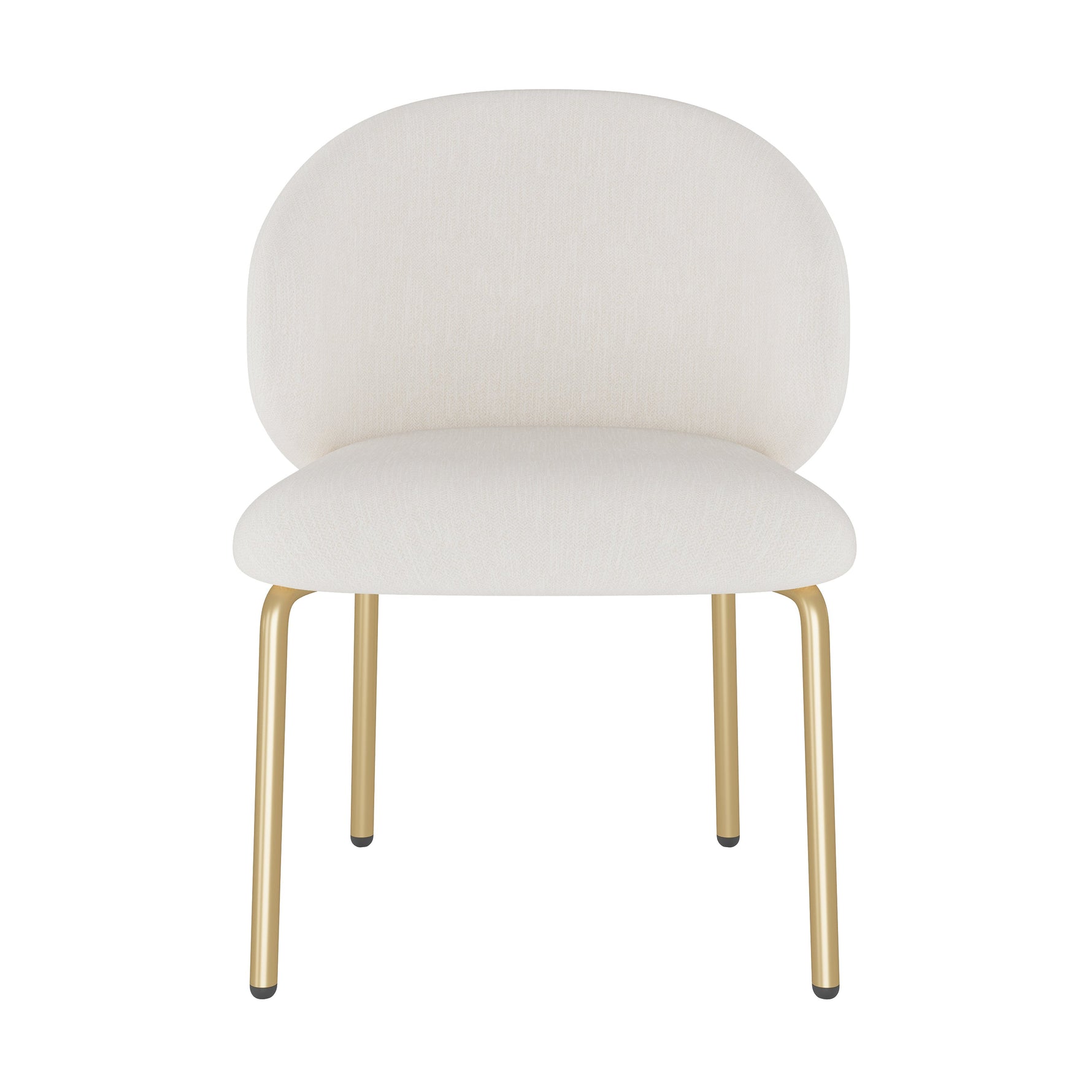 Dining Chairs Set of 4 with Gold Legs, Beige Chenille