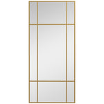 Wall Mirror 110 x 50 cm Decorative Rectangular Metal Frame, Gold