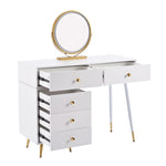 Vanity Table Set LED Mirror Adjustable Side Cabinet Pull-out Design