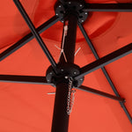 14.8 Ft Double Sided Outdoor Umbrella, Rectangular Large with Crank, Orange
