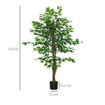 Ficus Tree Artificial Plant, Lifelike 150cm, Green
