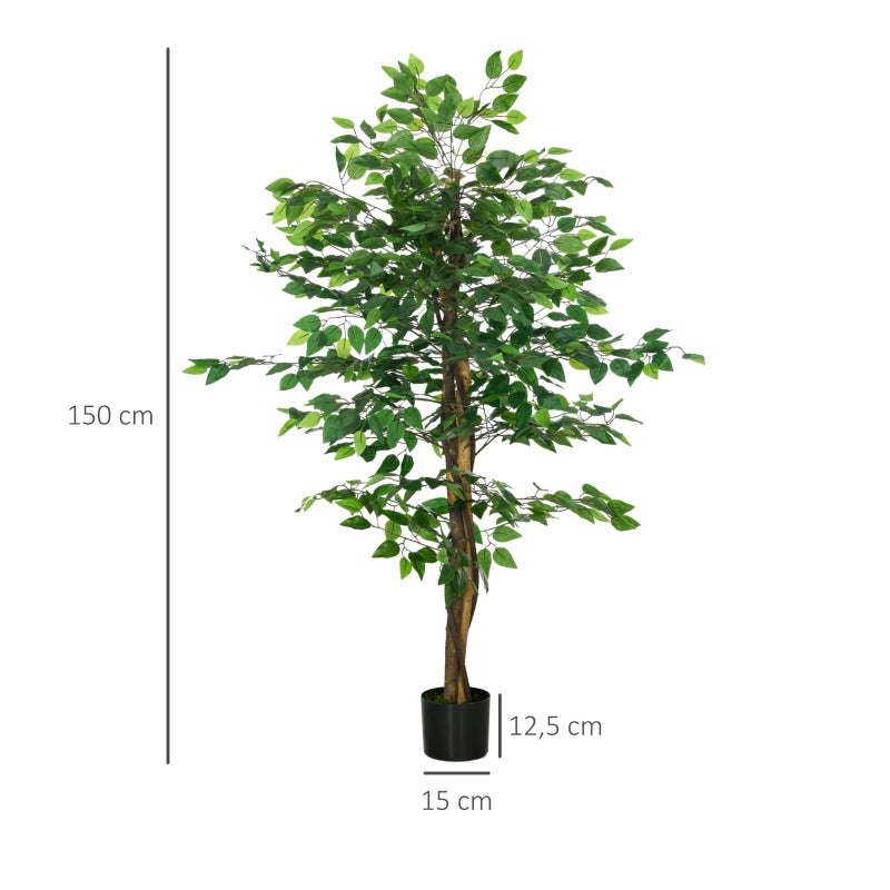 Ficus Tree Artificial Plant, Lifelike 150cm, Green