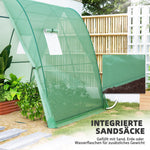 Greenhouse with Roller Door, 2 Windows, Steel, Green