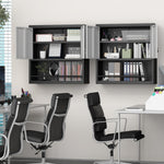 Storage Cabinet with 2 Doors and Adjustable Shelves, Black Metal