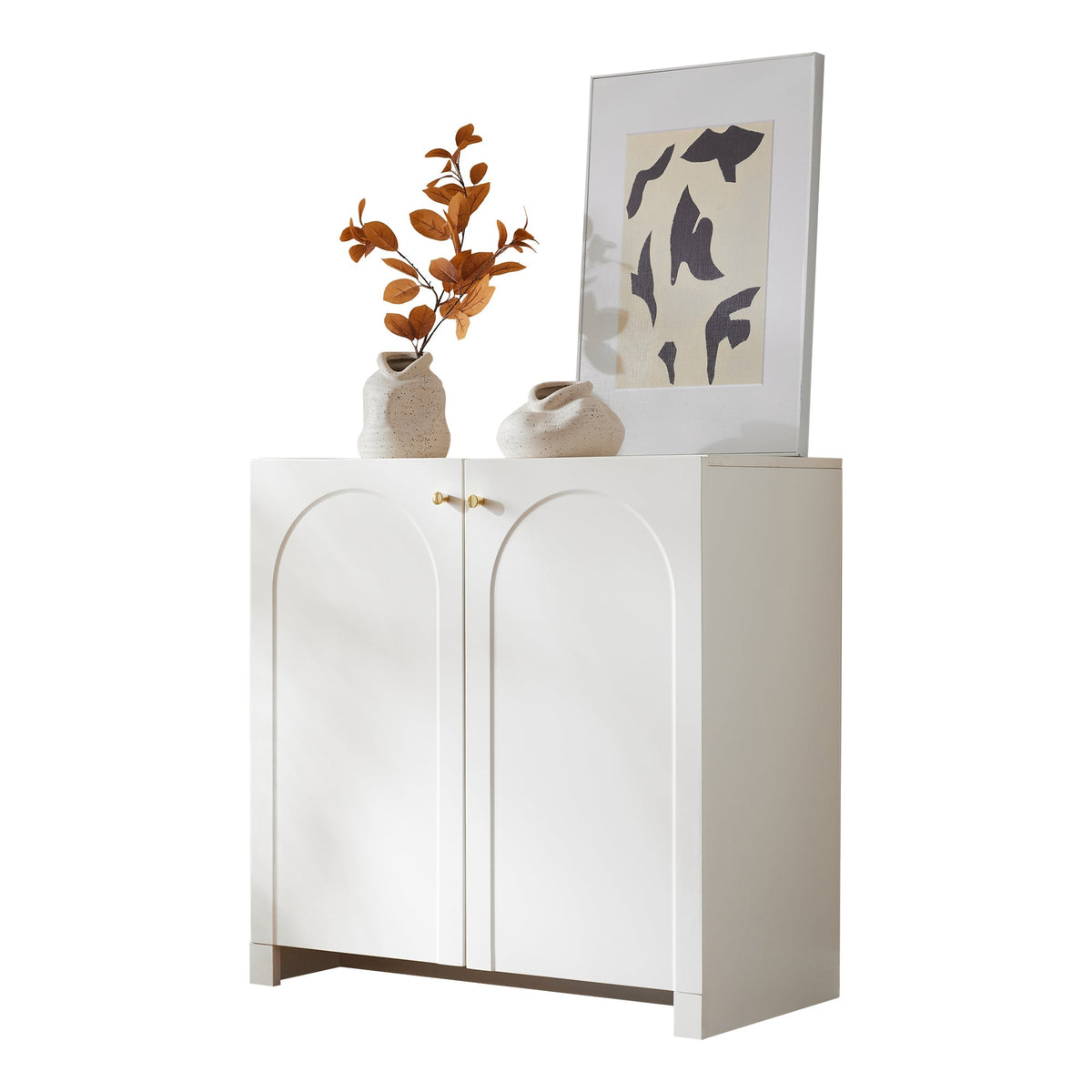 sideboard 2 door cabinet 80 x 40 x 80 cm cream-white
