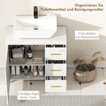 Bathroom Vanity Unit, 3-Tier Design, White