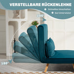 2-seater Sofa Bed, Convertible with Adjustable Backrest, Dark Green Fabric