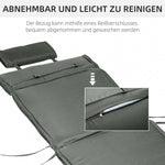 Lounger Cushion, Garden, Removable Headrest, Polyester Cotton Fibre, Grey