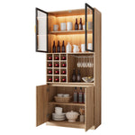 Display Cabinet with Glass Doors, Lighting - 180 cm