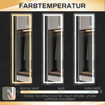 Wall Mirror Full Length LED, 3 Light Bars, Silver