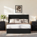 Modern Bed with Hydraulic Lift & Storage, 140x200 cm - Black