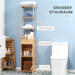 kleankin Bathroom Cabinet, Drawer, Shelves, Open Compartment, Natural Wood