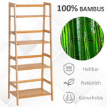 Ladder Bookcase, 4-Tier Bamboo Top, Natural