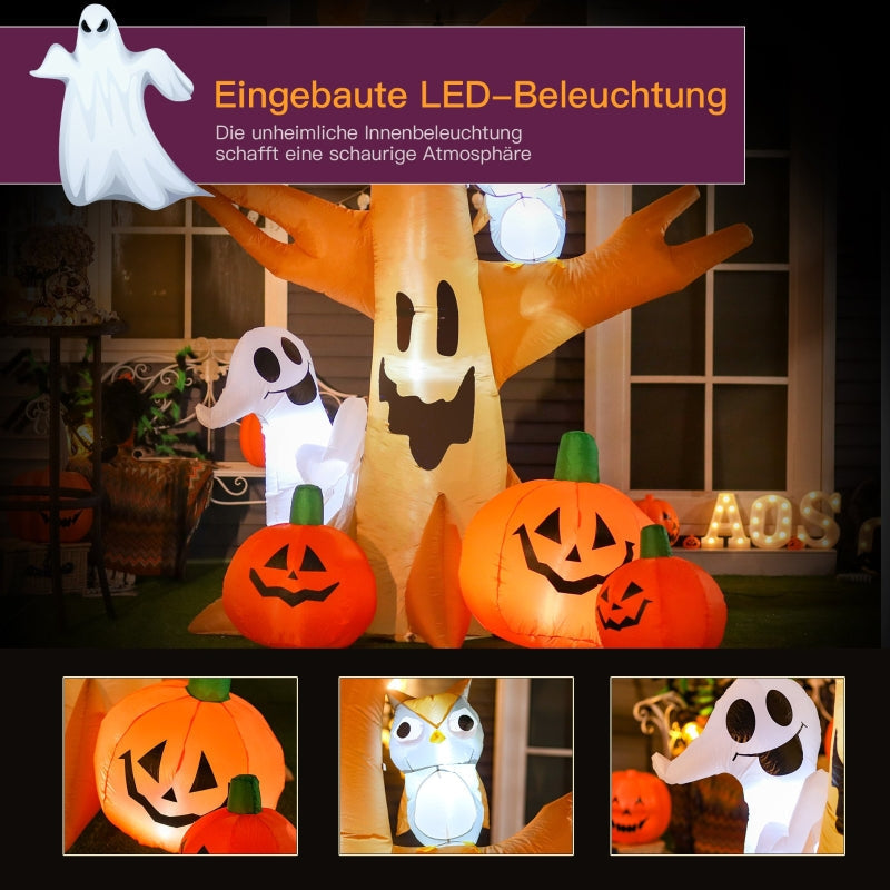 Halloween Inflatable Ghost Decoration, Light-Up 120/240 cm, White