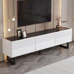 TV Stand Low Unit with Three Drawers 170cm Black and White