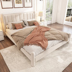 Upholstered Bed 180x200cm with Slatted Frame, Beige Velvet