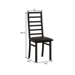 Metal Dining Chairs, High Back Armless, Steel Legs, PU Leather, Black