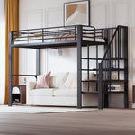Loft Bed 90x200 Sturdy Construction Storage Stairs Metal