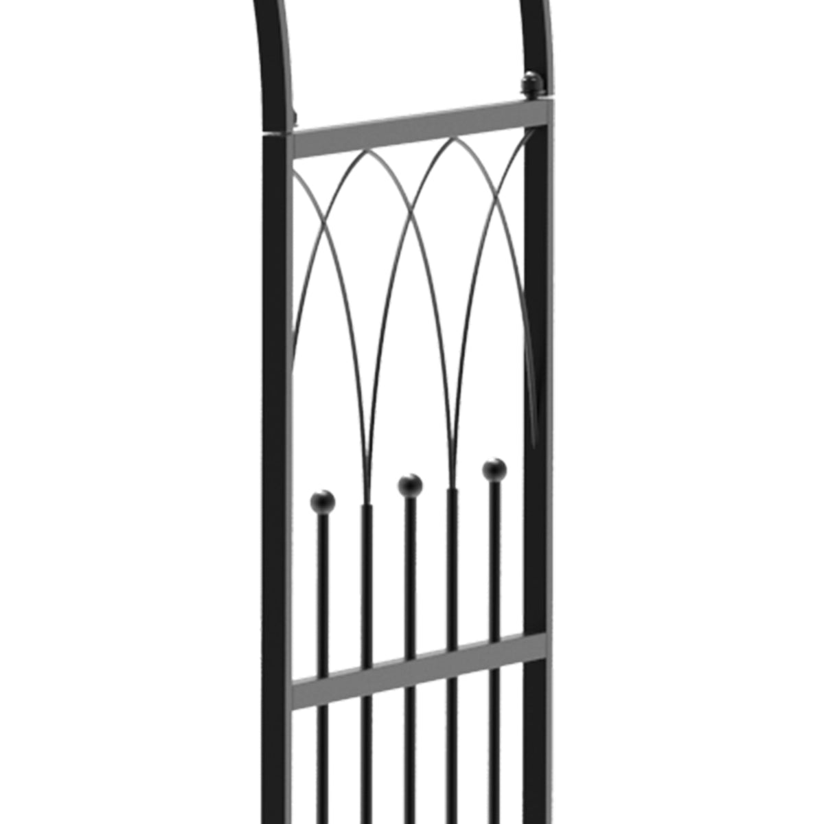 Rose Arch with Bench, Garden Trellis, Metal Black