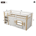 Children's Loft Bed 90x200cm with Ladder & Play Area White