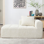 Chaise Longue Sofa, Comfortable No Assembly Side Pockets, Beige