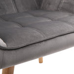Wingback Chair, Single Recliner with Raised Legs, Velvet Grey