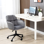 Office Chair, Modern Swivel Height Adjustable Armrest, Velvet Gray