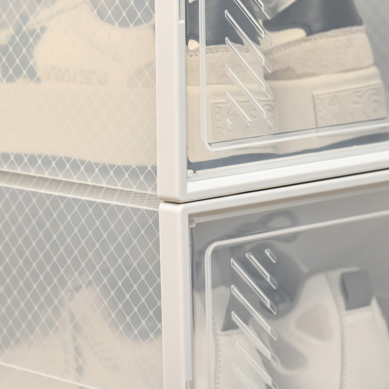 Modular Shoe Storage Boxes, 18-pack, Transparent Doors