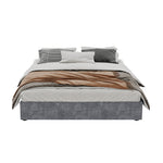 Modern Minimalist Bed Frame 160x200 with Mattress, Gray Velvet