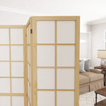 Folding Screen 4-part 160 x 170 cm Room Divider Natural
