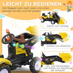 Children's Wheel Loader with Movable Shovel and Pedal Drive, Yellow Metal Frame