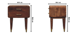 Astor 2-Drawer Nightstand, Solid Wood Brown