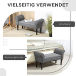 Bed Bench, Upholstered Seating, 130 kg Load Capacity, Dark Grey Canvas