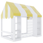Children's Canopy Bed 90x200cm with Storage, Wooden Frame, White