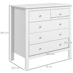 Chest of Drawers Sideboard, Quiet Opening/Closing, Anti-Tip, White