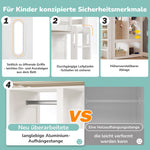 Children's Bunk Bed with Desk, Wardrobe and Shelves, 90x200cm, White