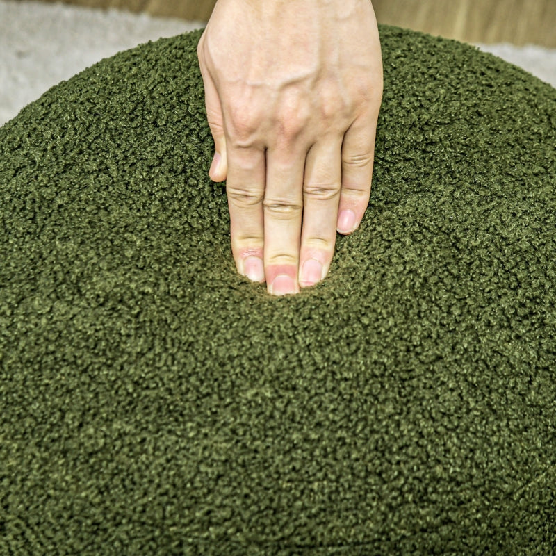 Stool, Round, Teddy Fleece, Green