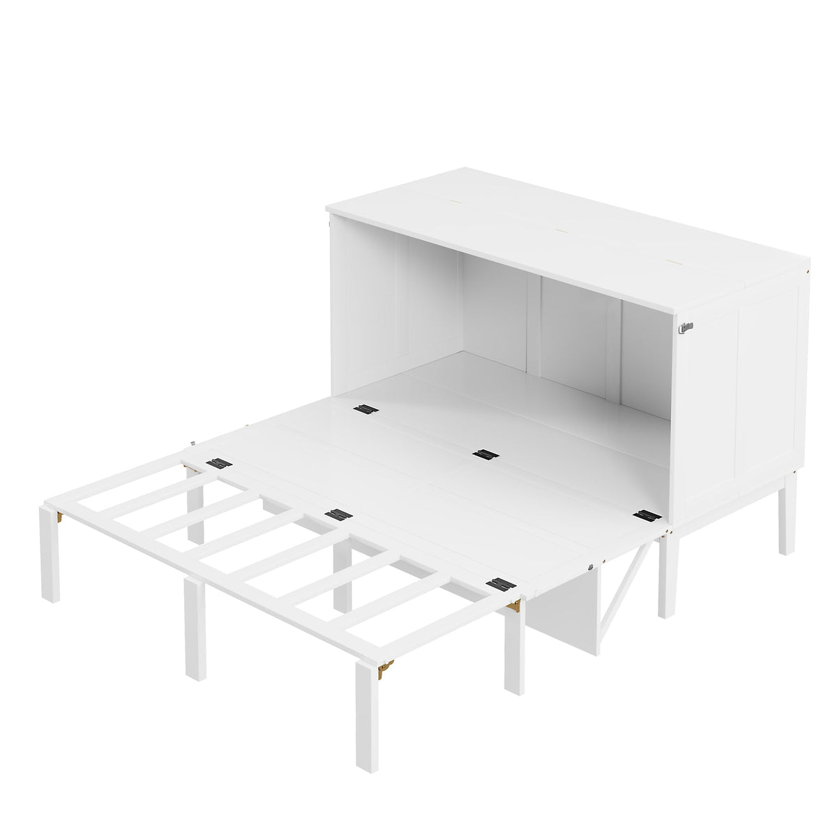 Wall Bed, 140x200 cm, Slatted Frame, White