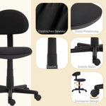 Office Chair Ergonomic Desk, Height-Adjustable Swivel, Black Fabric
