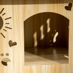 Dog House, Indoor with Roof and Ventilation, MDF Oak Black