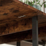 Folding Dining/Kitchen Table for 2-4 People, 2 Open Shelves, Portable, Rustic Brown
