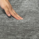 Swivel Lounge Chair, Upholstered with Button Stitching, Dark Grey Wool-Linen