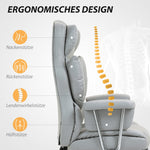 Office Chair, Ergonomic Swivel with Footrest, Light Grey