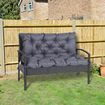 Garden Bench Seat Cushion 100x98x8cm Comfortable Weatherproof Dark Grey Cotton