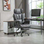 Office Chair Reclining Ergonomic Adjustable Swivel with Footrest Dark Grey