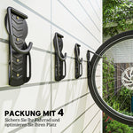 Bicycle Wall Mounts, Vertical Foldable for 4 Bikes, Black